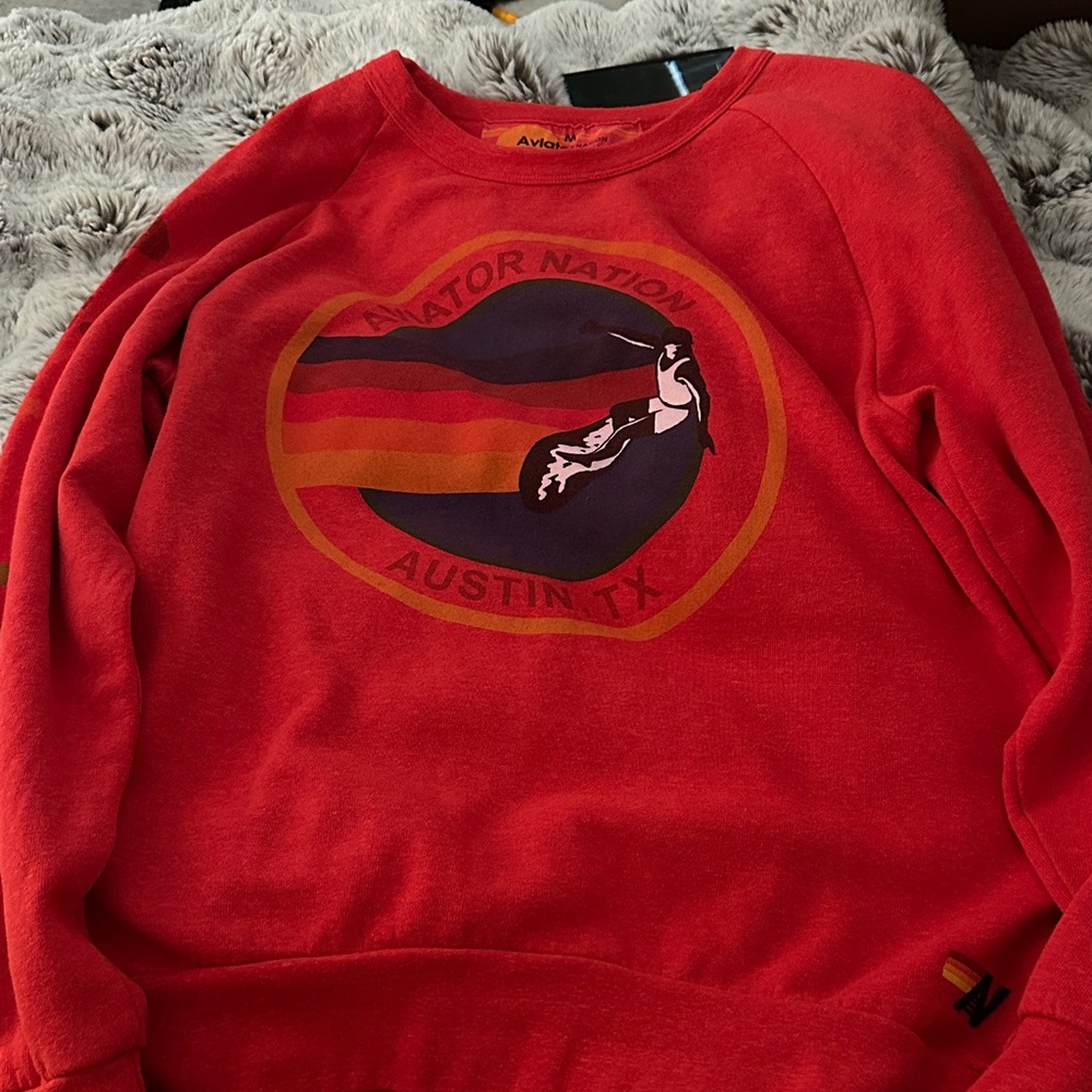 Aviator Nation Red Graphic Women's Crewneck